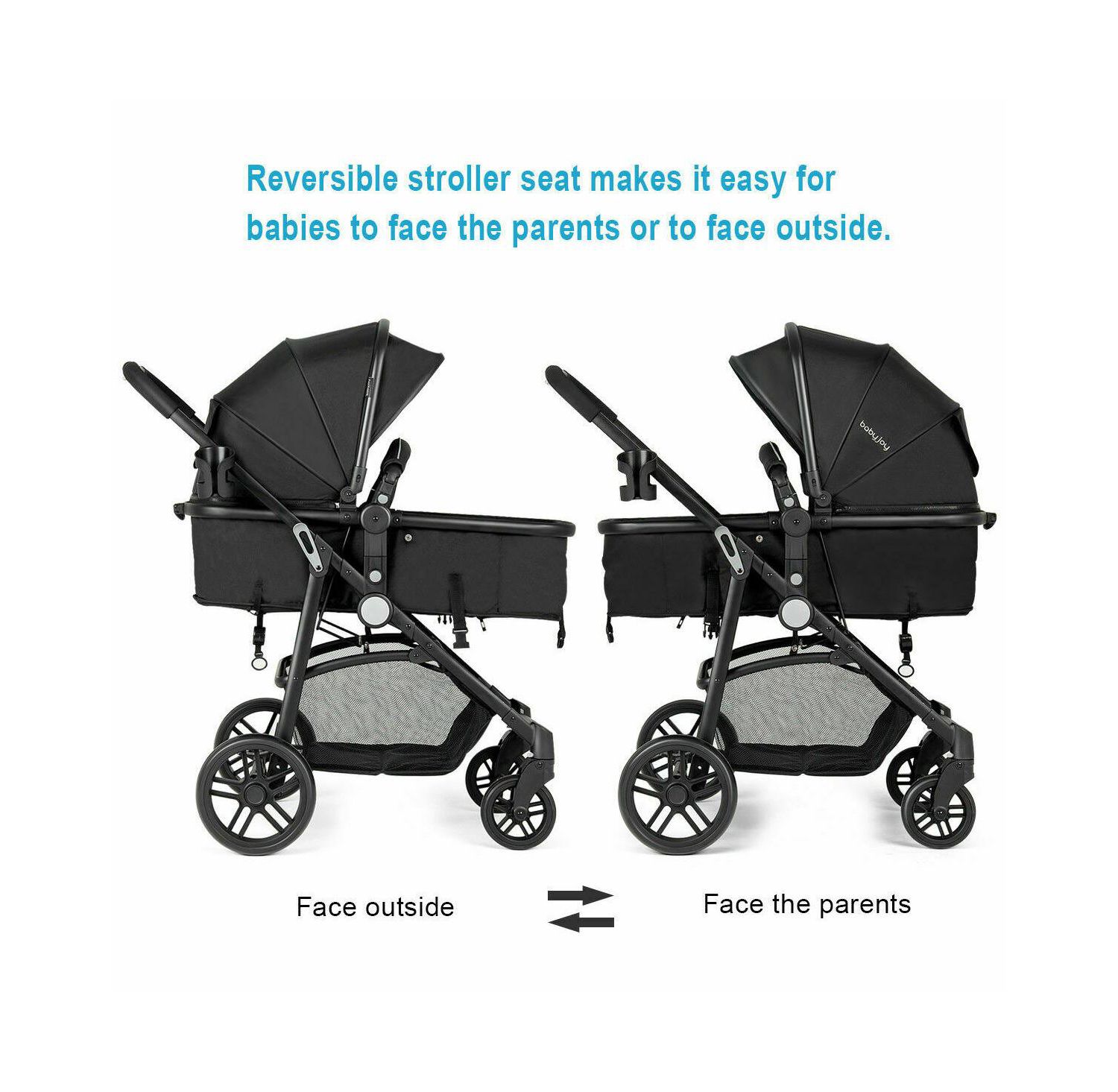 2 In1 Foldable Baby Stroller Kids Travel Newborn Infant