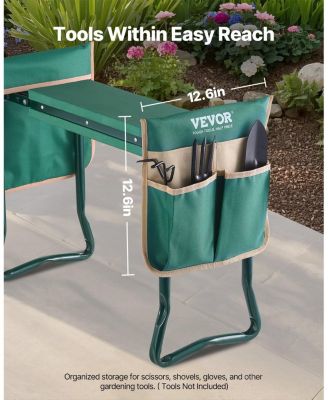 Folding Garden Kneeler and Seat with 6" EVA Cushion, Heavy Duty Garden Bench