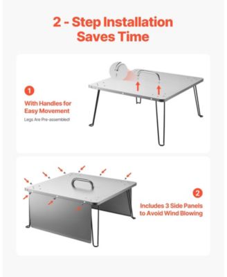 Fire Pit Burner Cover Heat Deflector and Stainless Steel forOutdoor Use