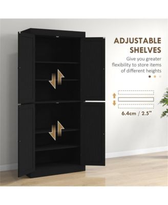 Robust Kitchen Storage Cabinet with Doors and Adjustable Shelves for Organized Pantry