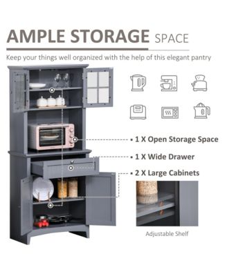 Space-Saving Kitchen Storage Cabinet with Easy Access and Adjustable Shelf Design