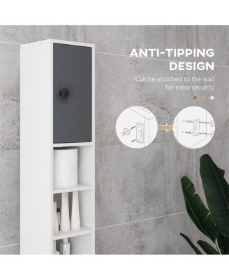 Compact Bathroom Floor Cabinet with Multiple Shelves for Extra Bathroom Storage