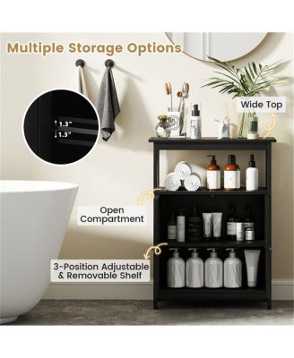 23.5&amp;#x22; MDF &amp; Engineered Wood Moisture-Resistant Surface, Shelves &amp; Compact Design Freestanding Bathroom Floor Cabinet