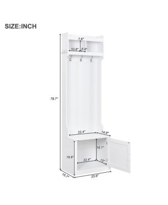 Elegant Hall Tree with Cabinet Coat Rack and Storage Bench