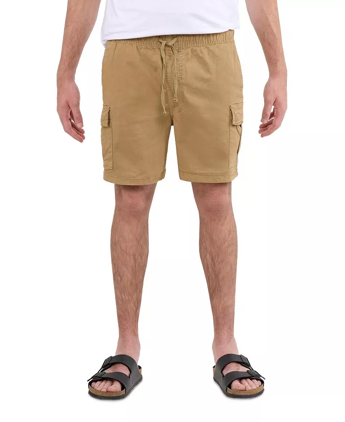 Men's 6 Inches Elastic Pull On Waistband Twill Cargo Shorts - thumbnail 9