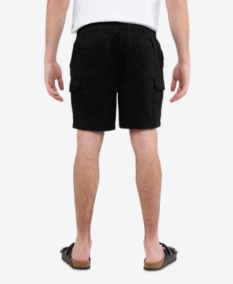 Men's 6 Inches Elastic Pull On Waistband Twill Cargo Shorts