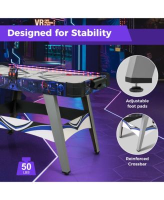 54'' Air Hockey Game Table w/2 Pushers Pucks Adjustable Foot Pads LED Scoreboard