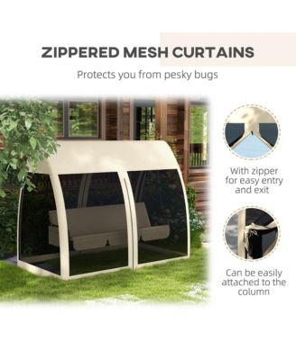 3-Seat Outdoor Swing Chair, Convertible Porch Swing Bed,