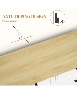 10 Wood Gallon Kitchen Island with Trash Can Storage and Drawers