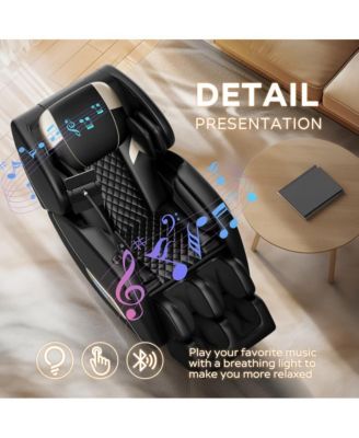Full Body Massage Chair with Heat & Air Compression, Zero Gravity Recliner with Foot Rollers, Bluetooth & LED Lights-Maison Boucle