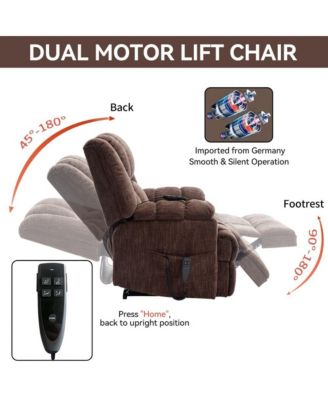 Power Lift Recliner Chair for Heavy People with Dual Motors, Heat & Massage, 350 LBS Capacity Recliner-Maison Boucle