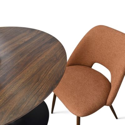 Walnut Finish Table And 4 Comfortable Chairs 5-Piece Dining Set