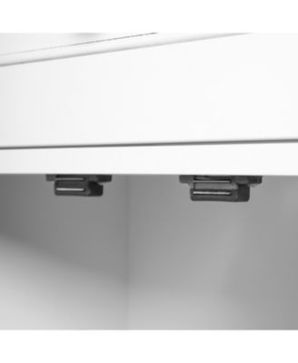 67.2" Tall Bathroom Storage Cabinet with Tempered Glass Doors, Adjustable Shelves, Drawer and Soft-Close Design