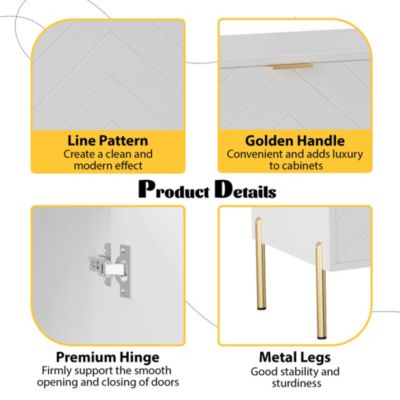 4-Door Accent Cabinet More Large Storage Cabinet