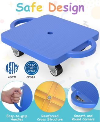 4/6-Piece Kids Sitting Scooter Set with Handles and Non-marring Universal Casters