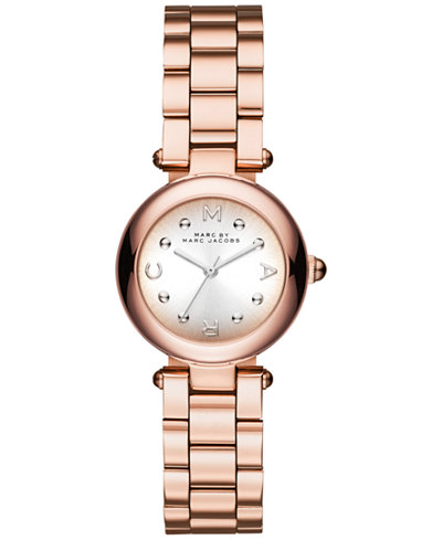 Marc Jacobs Women's Dotty Rose Gold-Tone Stainless Steel Bracelet Watch 26mm MJ3452