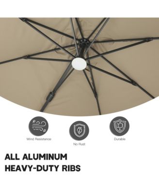 10x13 ft. 360 B0; Rotation Square Cantilever Patio Umbrella with Bluetooth Speaker and LED Light