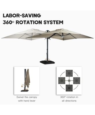 10 ft. 360° Rotation Square Cantilever Patio Umbrella with Base and BT