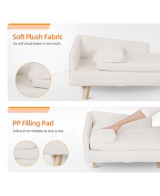 L Shaped Elevated Waterproof Pet Bed with Soft Removable Cushion Mat and Pillow