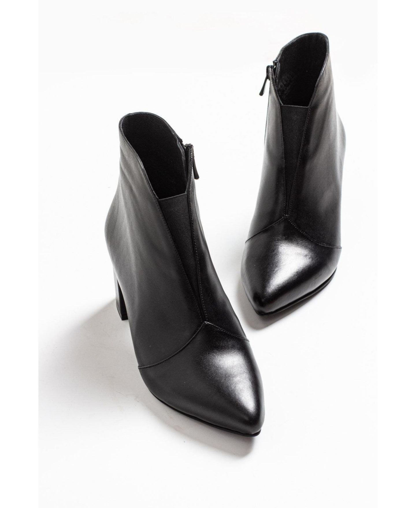 Женские ботинки Forever & Always Shoes Finda Leather Block Heel Boot, цвет: Чёрный кожаный — фото 10