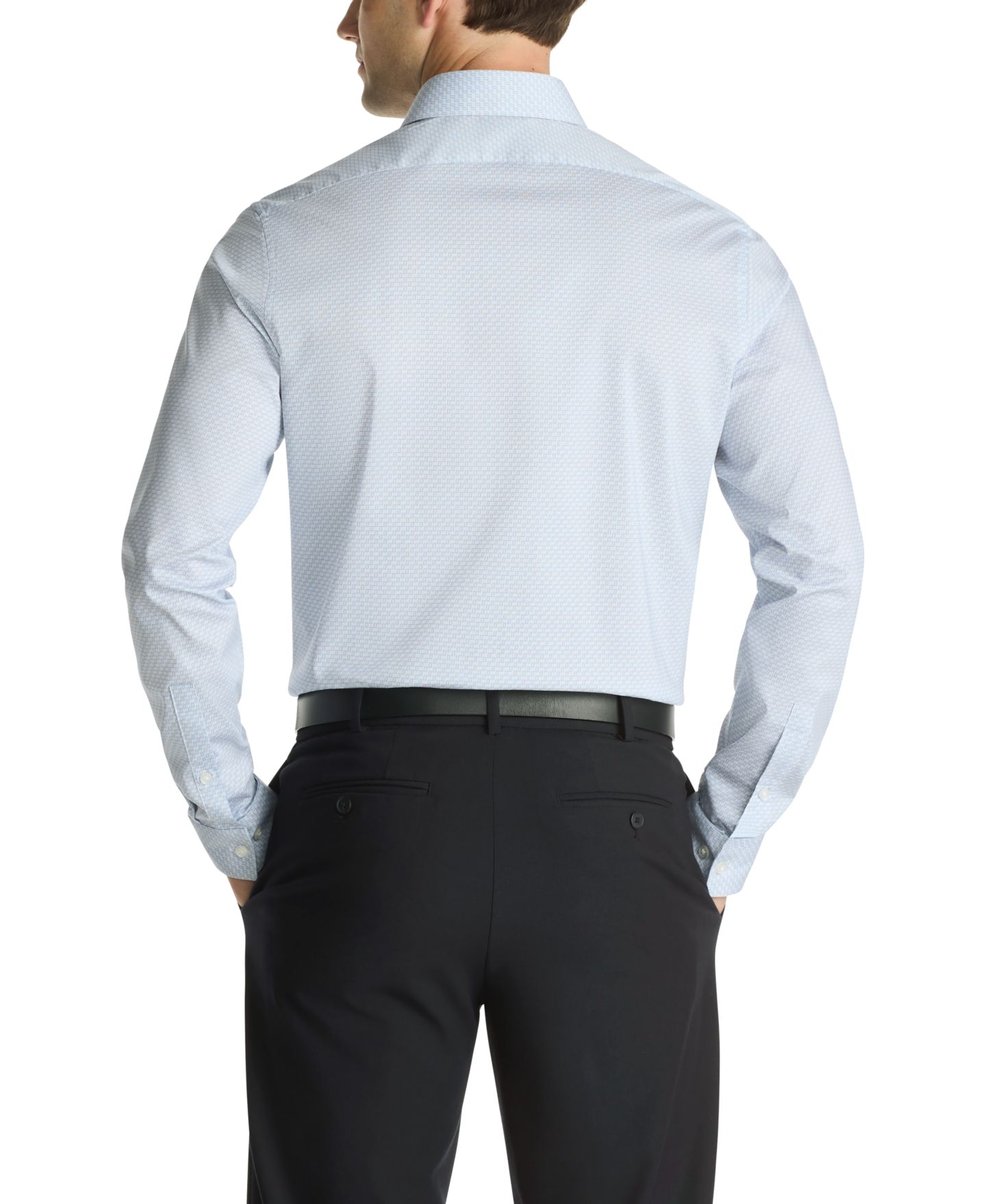 Мужская рубашка Kenneth Cole Reaction Techni-Cole Slim Fit Dress Shirt, цвет: Синий разноцветный — фото 2