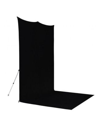 8x13' X-Drop Pro Wrinkle-Resistant Backdrop Kit with Stand, Rich Black Sweep
