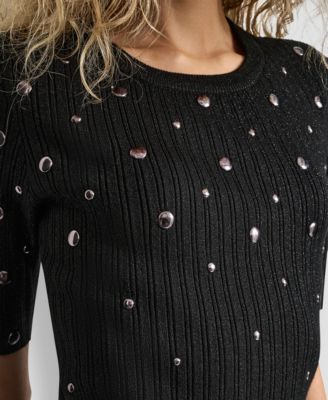 Women's Studded Sweater Pull On Dress