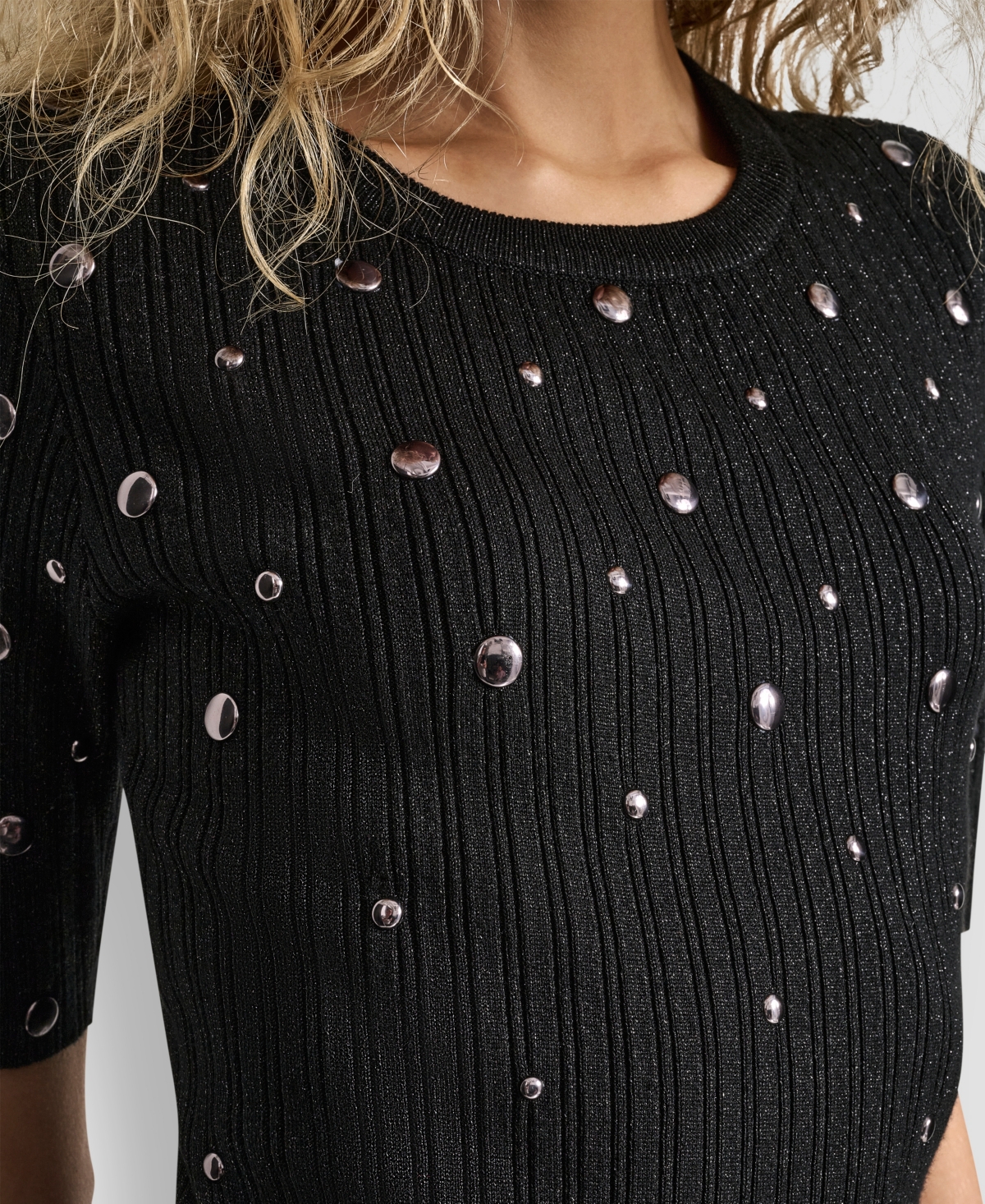 Dkny Women's Studded Sweater Pull On Dress