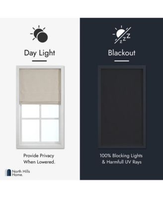 Cordless Chenille Velvet Blackout Roman Shade 23x64" Slate Blue