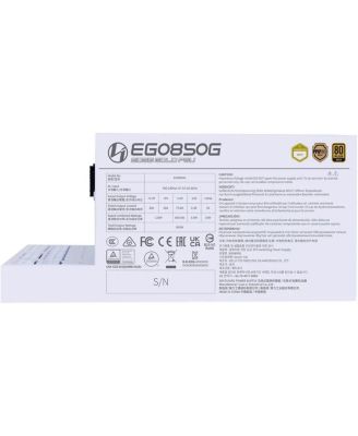 EG0850G EDGE GOLD 850W 80+ Gold Certified Fully Modular ATX Power Supply Unit, White