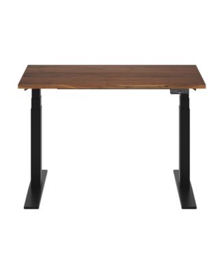 E7-COMMERCIAL 48  W Electric Adjustable Standing Desk, Black Walnut Top, Black Base