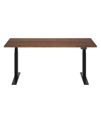 E7-COMMERCIAL 72  W Electric Adjustable Standing Desk, Black Walnut Top, Black Base