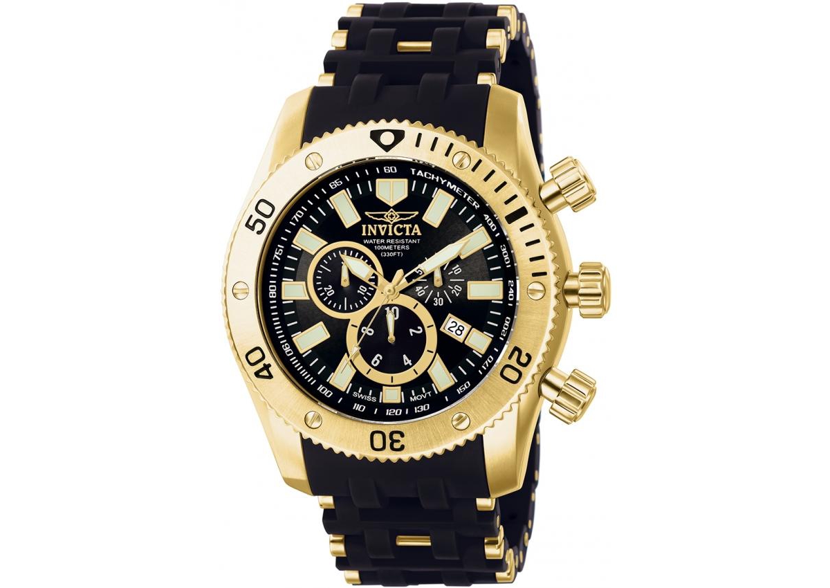 Invicta Men's 0140 Sea Spider Quartz Chronograph Black Dial Watch