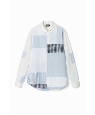 Men's Striped patch shirt.