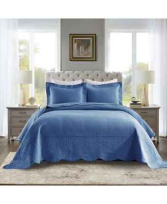 3 PCS 100% Cotton Oversized Bedspread Set Lightweight Quilt Set TG - Queen