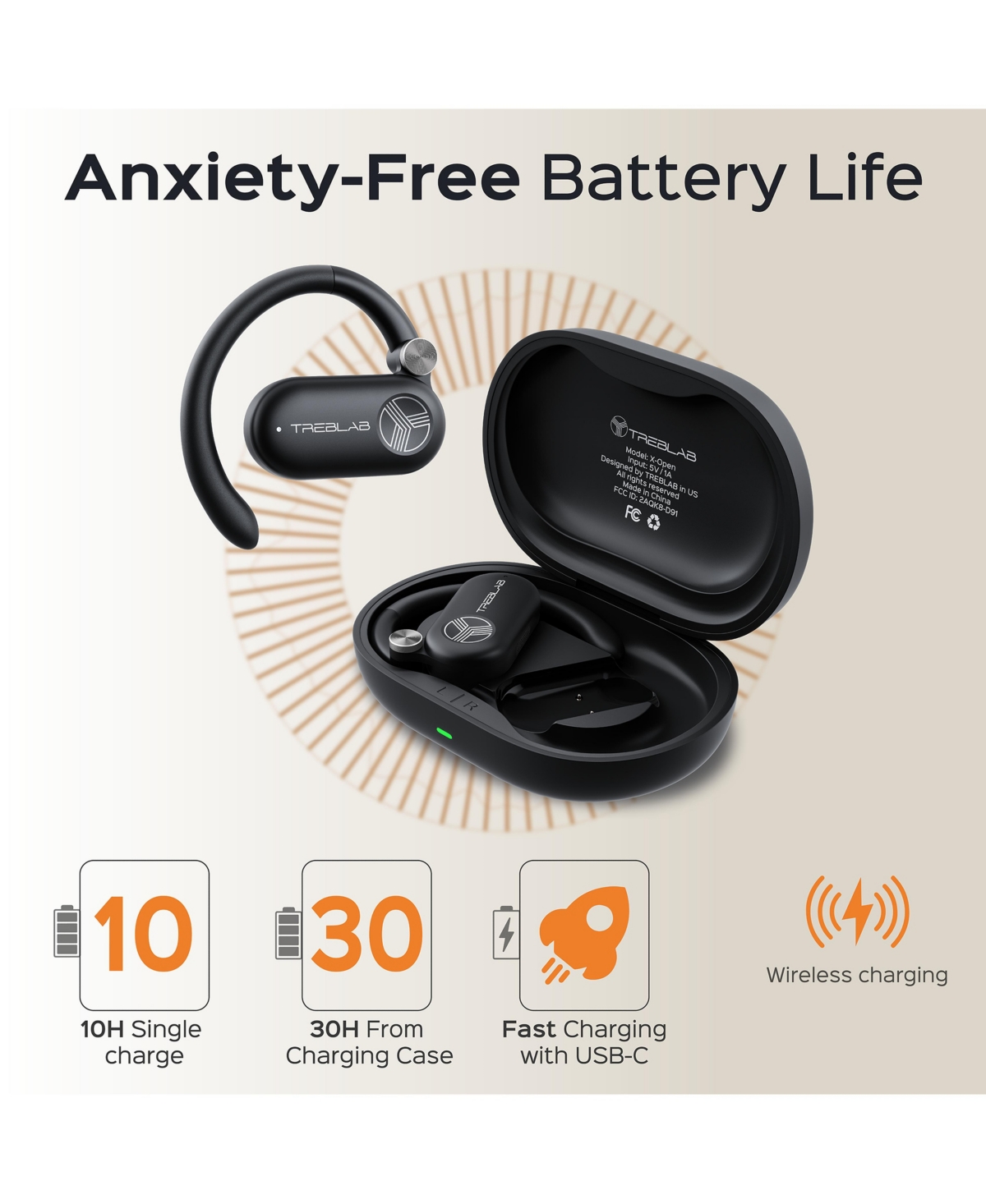 Treblab X-Open Open-Ear True Wireless Earbuds