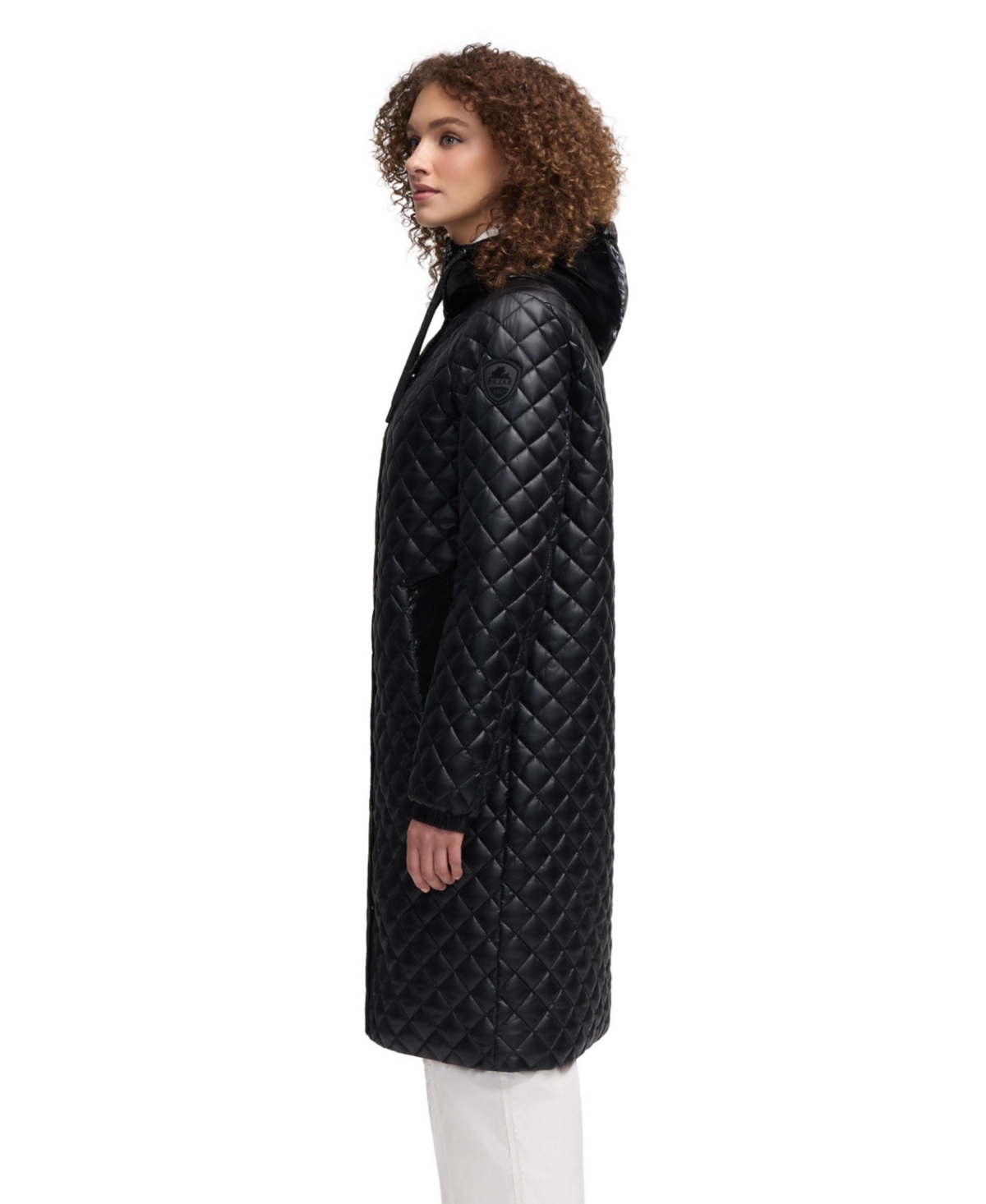 Pajar Peridot Diamond Quilted Longline Shacket In Black