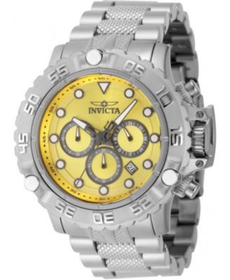 Men's 47180 Subaqua Quartz Chronograph Yellow, Gunmetal Dial Watch