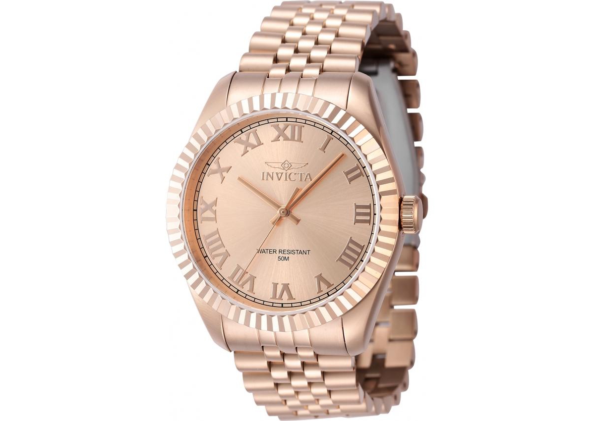 Invicta Men's 47407 Specialty Quartz 3 Hand Rose Gold Dial Watch