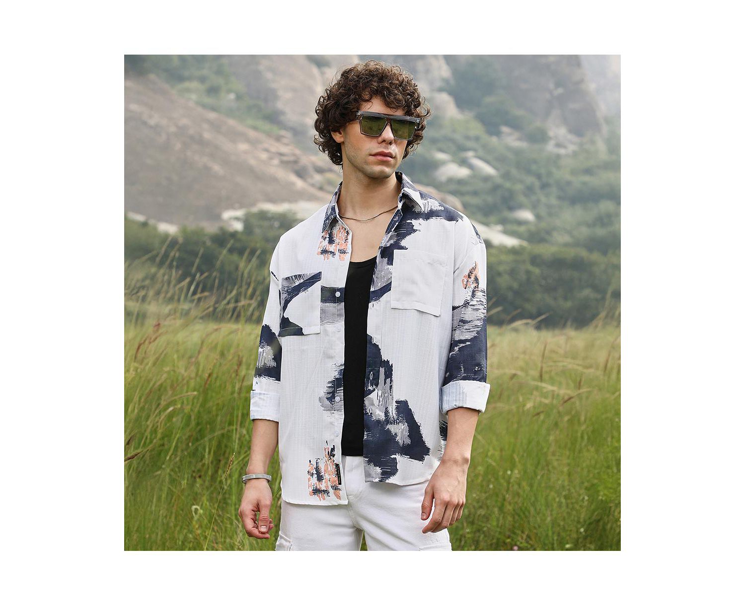 Men's Ethereal Strokes Oversized Shirt