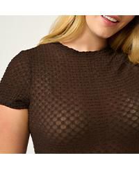 Plus Size Naomi Textured Mesh Top