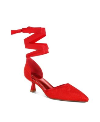 Womens Laika Lace Kitten Heel Sandals