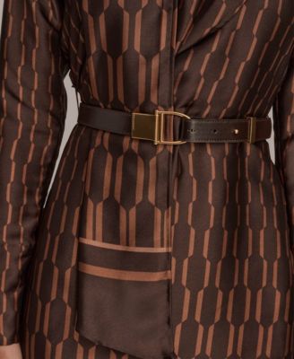 Women's Satin Geo Belted Dress