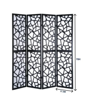 Giyano 4 Panel Screen Room Divider, White