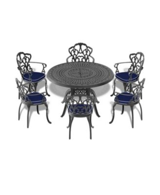 Streamdale 47" Cast Aluminum Patio Table with Umbrella Hole