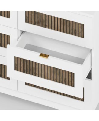 Rustic Dresser with 6 Drawers and Metal Handles