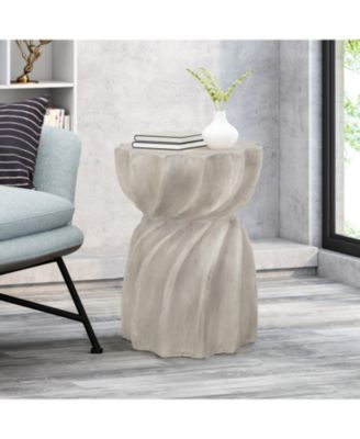 Sunburst Hourglass Concrete Outdoor Side Table