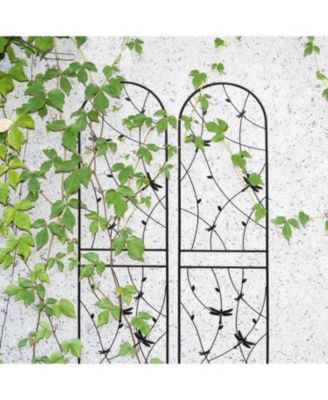 2-Pack Metal Garden Trellis 86.7" Black