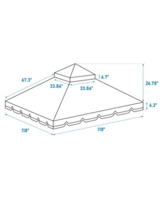 Streamdale 10x10 Gazebo Canopy Replacement - Beige (Frame Not Included)