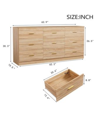 Modern 9-Drawer Bedroom Dresser